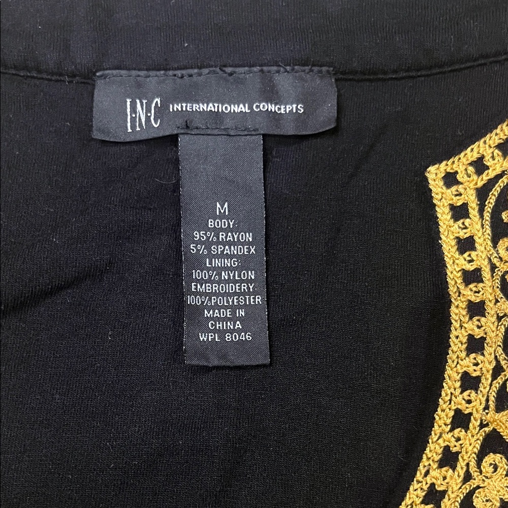 INC International Concepts Black and Gold Dress - Picture 4 of 5